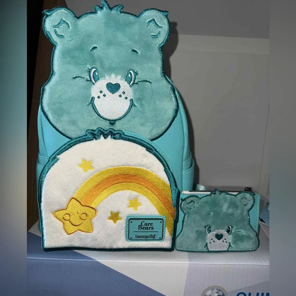 Loungefly Care bear Wish Bear Mini Backpack & Card Holder Set - BAM Exclusive